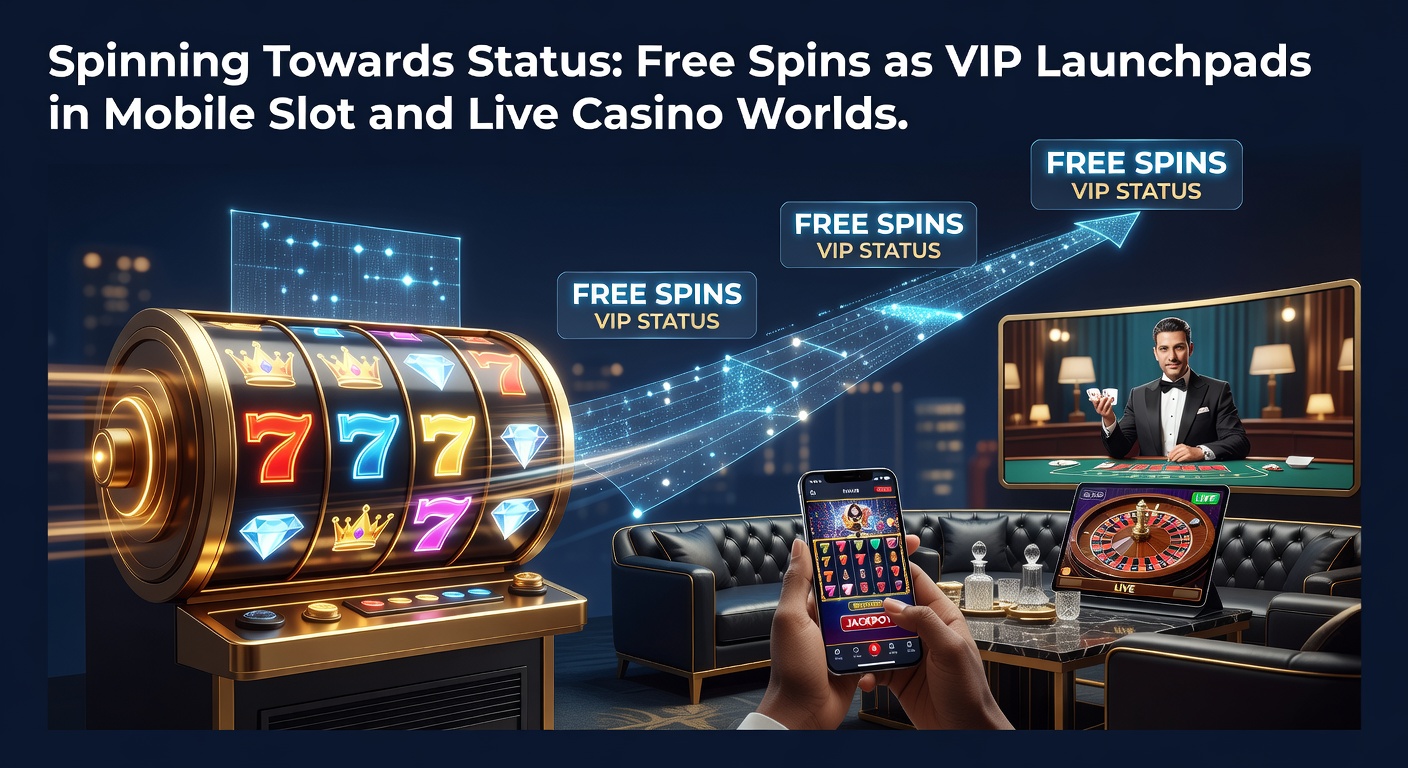 Smartphone mit rotierenden Slot-Walzen und VIP-Symbolen, die Freispiele als Einstieg in exklusive Programme darstellen